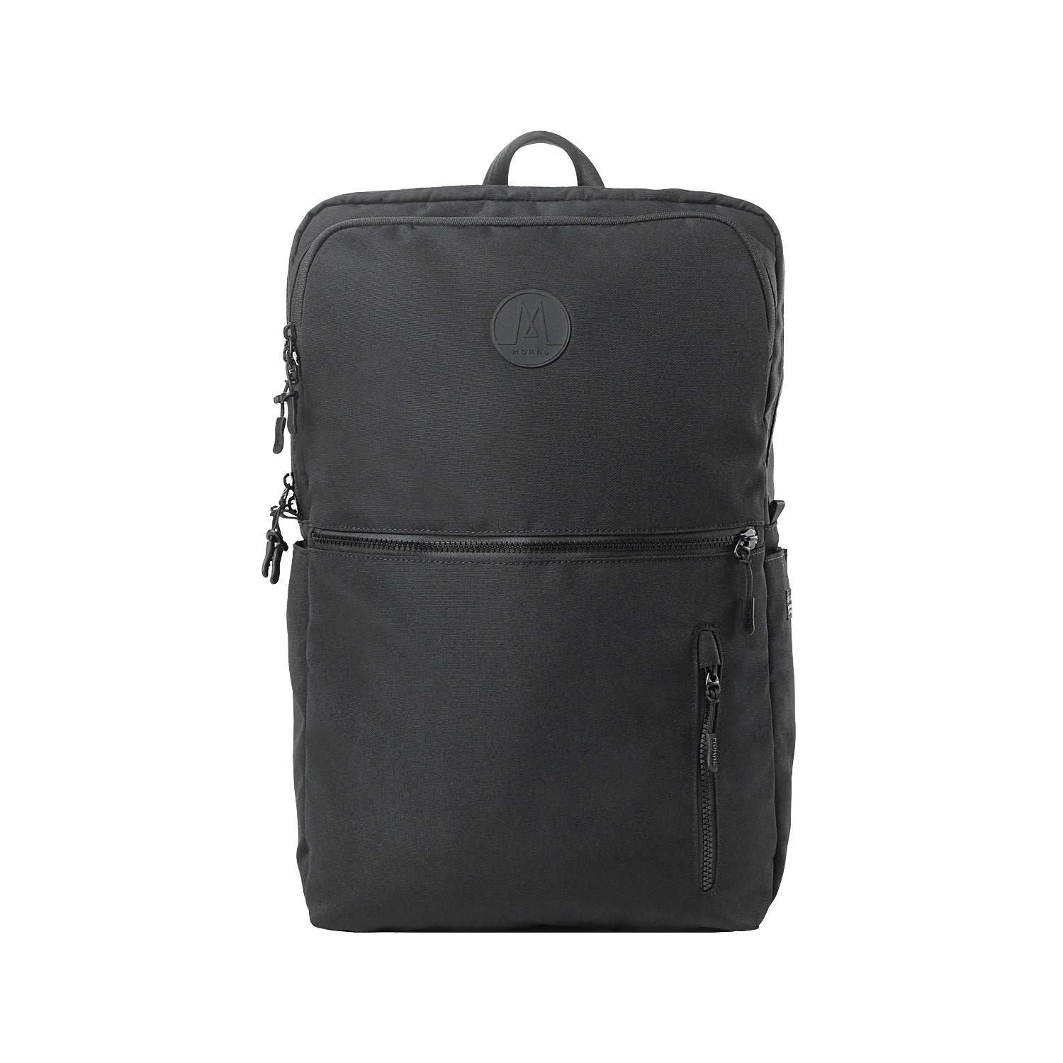 MORAL Cecil Trackies 可生物降解背包,經典黑色款式搭配多功能拉鍊口袋設計。外型簡約俐落,適合各種場合使用。