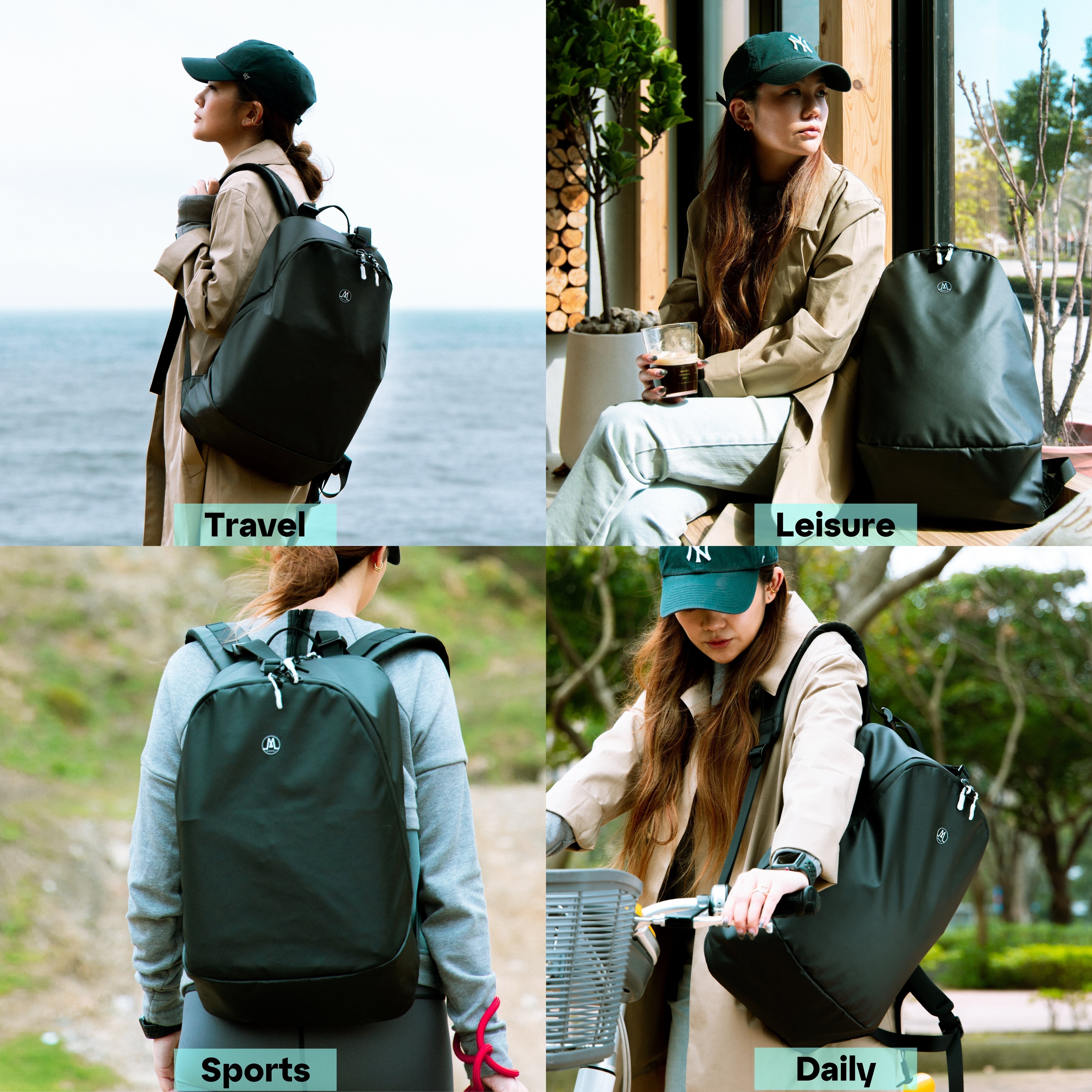 Moral MARQUIS 日常簡約山系時尚背包 Stealth Bomber Edition,適合旅行、休閒、運動與日常多元用途。黑色簡約設計兼具功能性與時尚感。