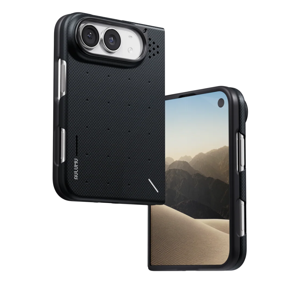 【Aulumu】Duo Particle Aramid Fiber 芳綸纖維保護殼|iPhone Duo 專用|雙面邊框防護|MagSafe 磁吸