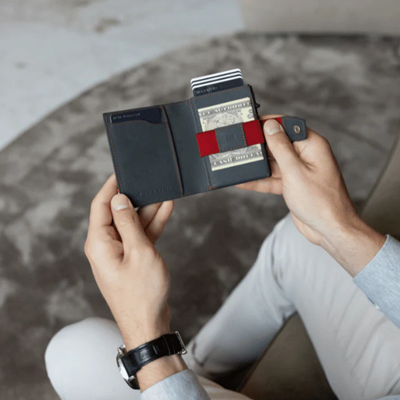 【Garzini】Metal Wallet|RFID防護多功能真皮錢包