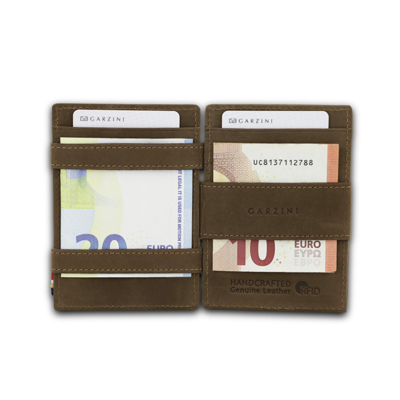 【Garzini】Magic Wallet|RFID防護真皮卡包
