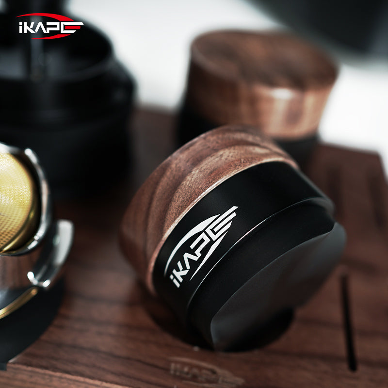 【Ikape】V4 恆力咖啡壓粉器木柄黑底座|51/53.3/58.35mm 水平填壓