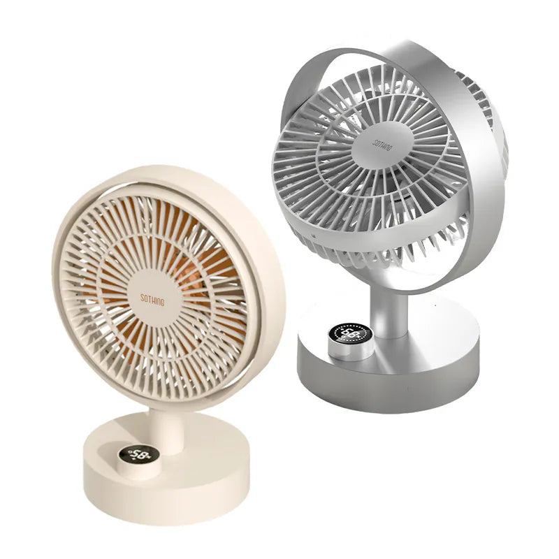 【Sothing 向物】桌面風扇 羽 靜音風扇|數顯電量|無極調節