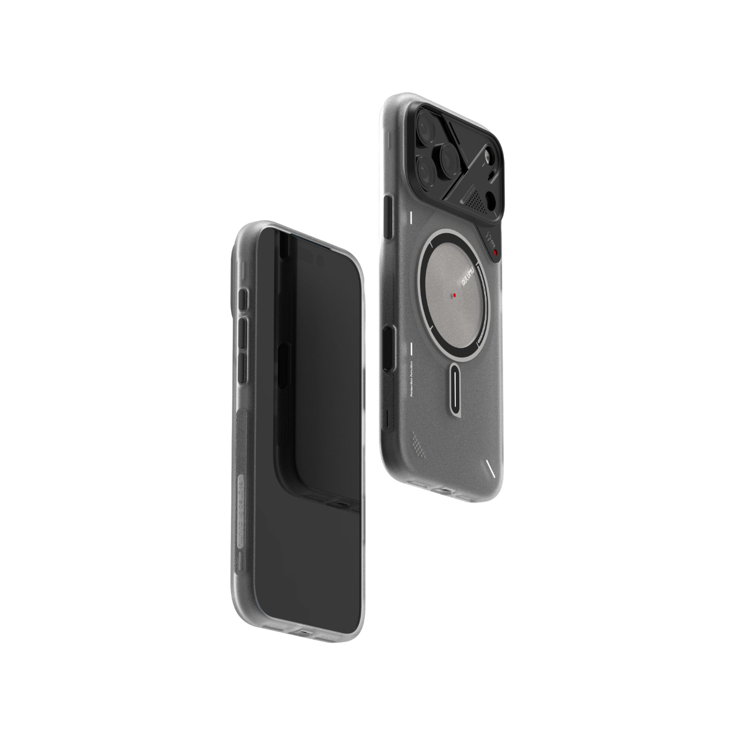 【Aulumu】TPU IMD Case 夜光手機殻|iPhone 17 Pro/Pro Max 夜光防摔手機殼,半透明灰色與白色設計,支援 MagSafe 無線充電|