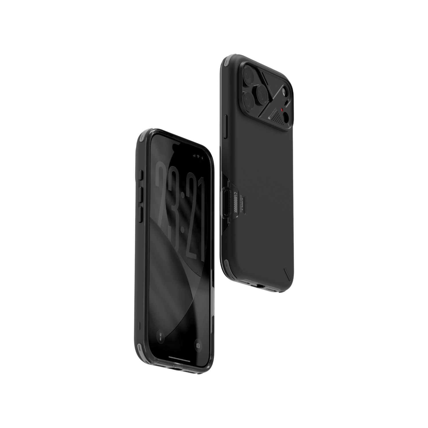 AULUMU 防震手機殼 黑色款 裝機效果,MagSafe 相容與精準開孔