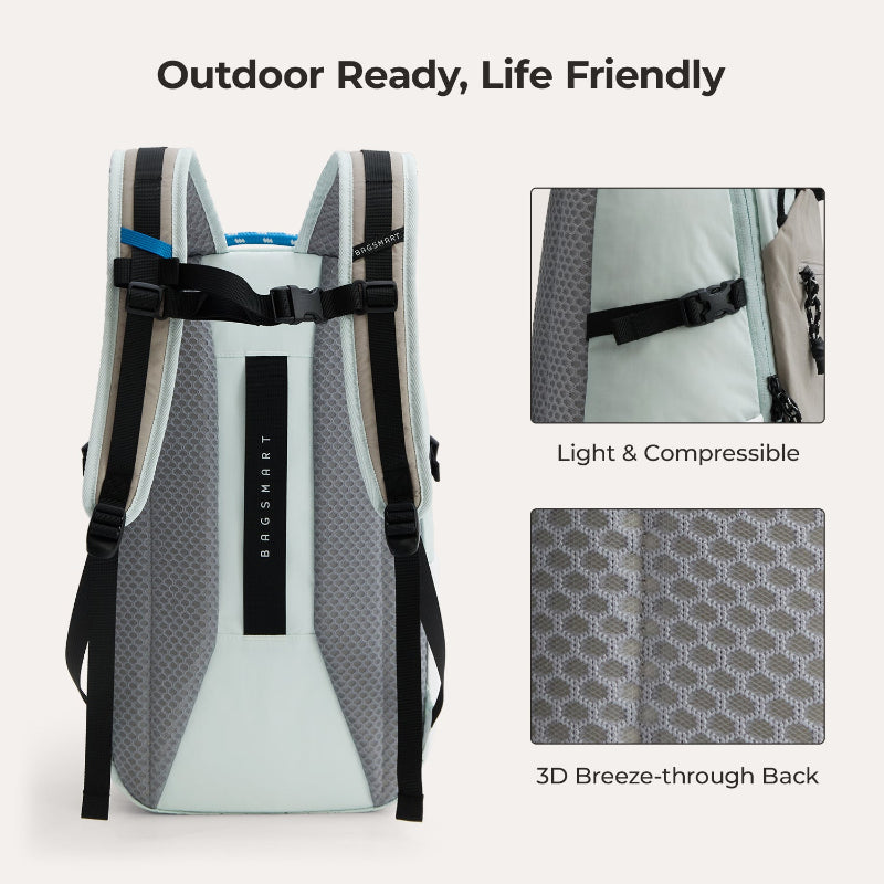 BAGSMART Faro 戶外通勤背包|3D 透氣背板・YKK 拉鍊