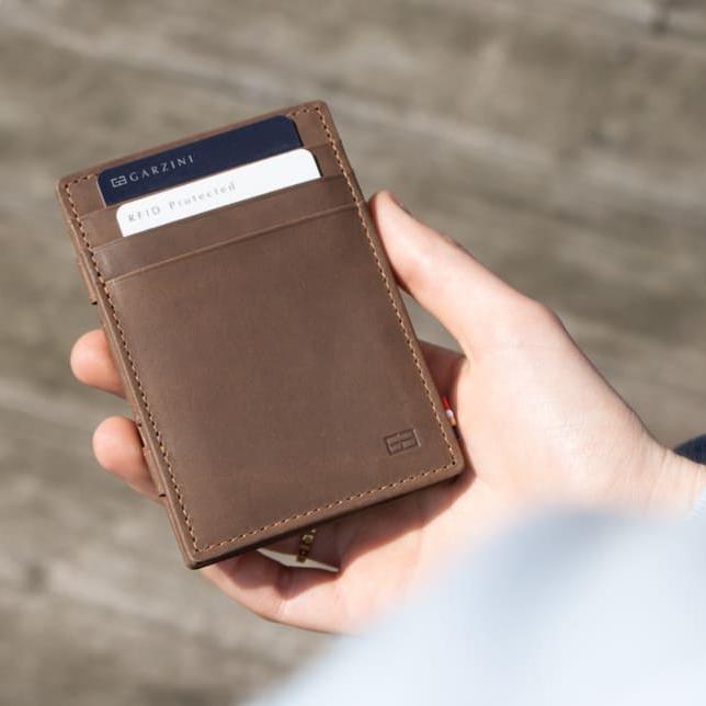 【Garzini】Magic Wallet|RFID防護真皮卡包
