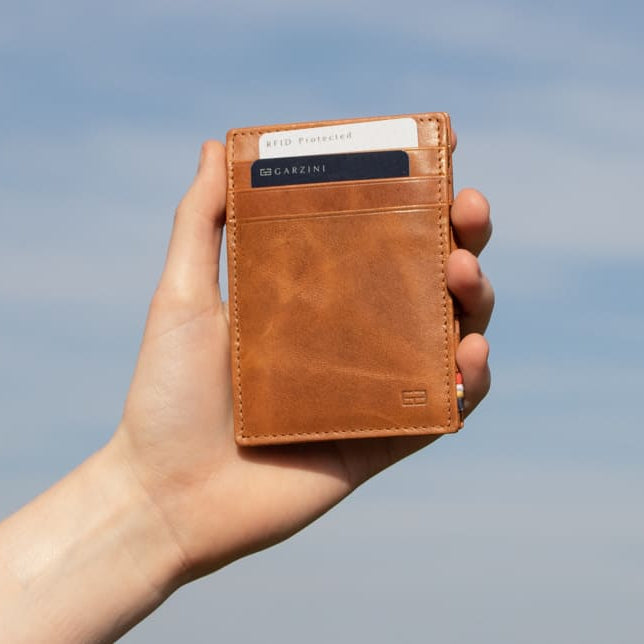 【Garzini】Magic Wallet|RFID防護真皮卡包