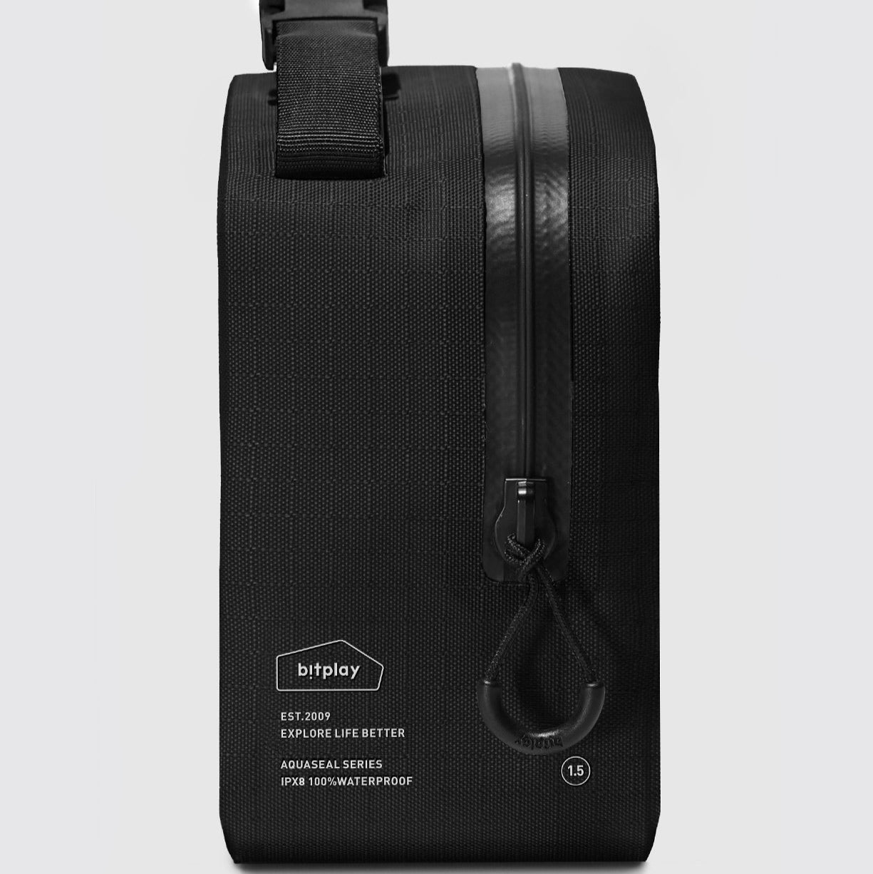 防水拉鍊細節特寫,展示 IPX8 防水性能