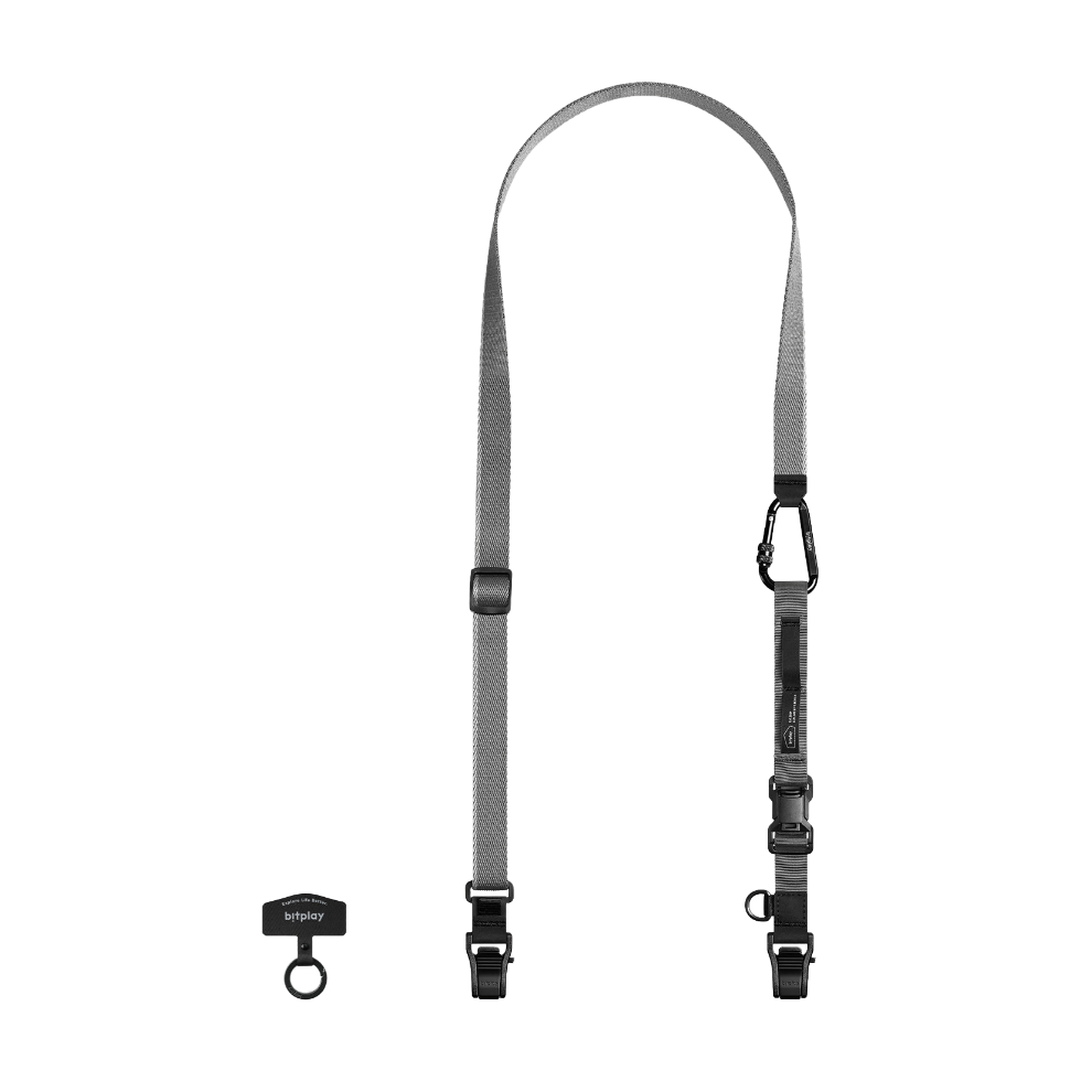 BITPLAY 3-in-1 多功能背帶灰色款正面展示。