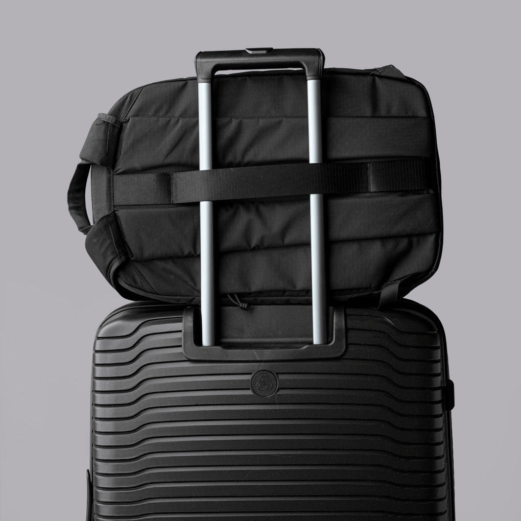 ALPAKA Aero Pack展示背部行李穿帶應用場景,提升旅行便利性。