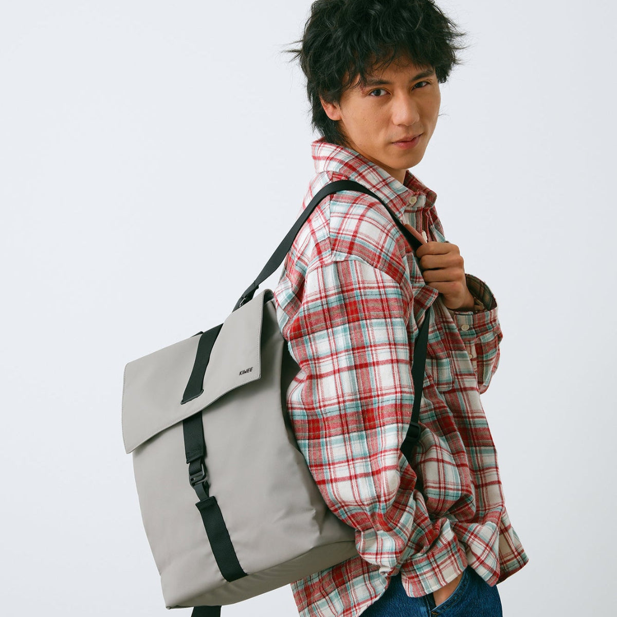 【Kiwee】Square Backpack Large 環保背包|18L 大容量|防潑水