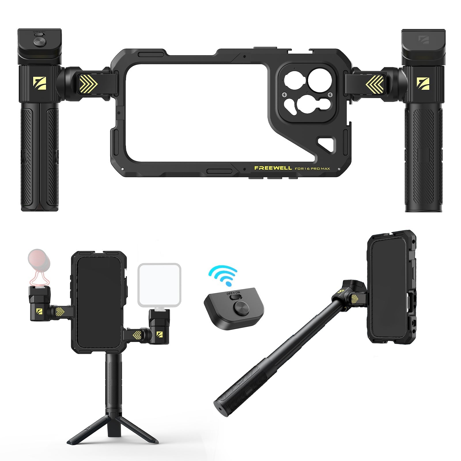 Freewell iPhone Genius Rig,支援 iPhone 16 Pro/Pro Max 和 iPhone 15 Pro Max,專業手機拍攝配件