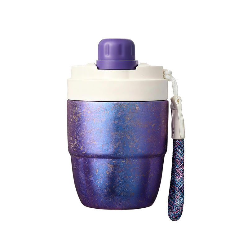 ETELF Portable Coffee Cup|隨行咖啡杯 無圖案 紫色 正面外觀展示