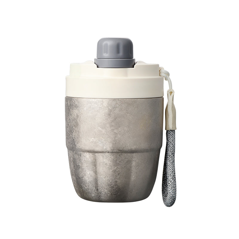 ETELF Portable Coffee Cup|隨行咖啡杯 無圖案 銀色 正面外觀展示