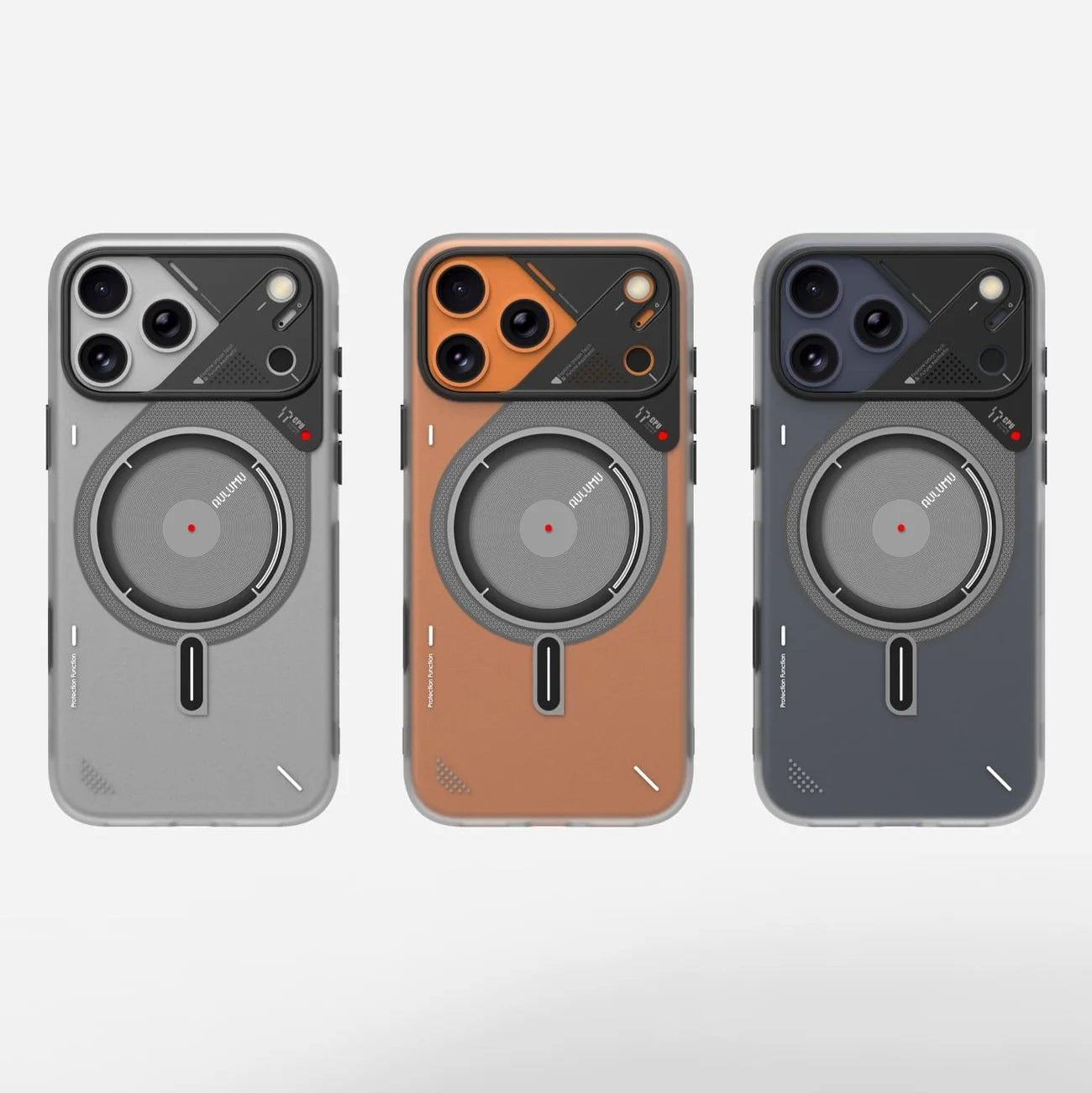 【Aulumu】TPU IMD Case 夜光手機殻｜iPhone 17 Pro/Pro Max 夜光防摔手機殼，半透明灰色與白色設計，支援 MagSafe 無線充電｜