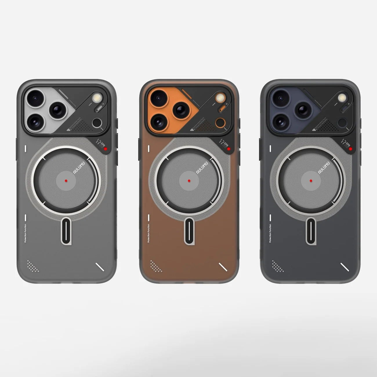 【Aulumu】TPU IMD Case 夜光手機殻｜iPhone 17 Pro/Pro Max 夜光防摔手機殼，半透明灰色與白色設計，支援 MagSafe 無線充電｜