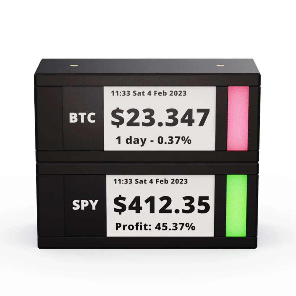 【Tickrmeter】 E-Ink Stock Ticker｜桌面股價顯示器｜實時追蹤股票、加密貨幣