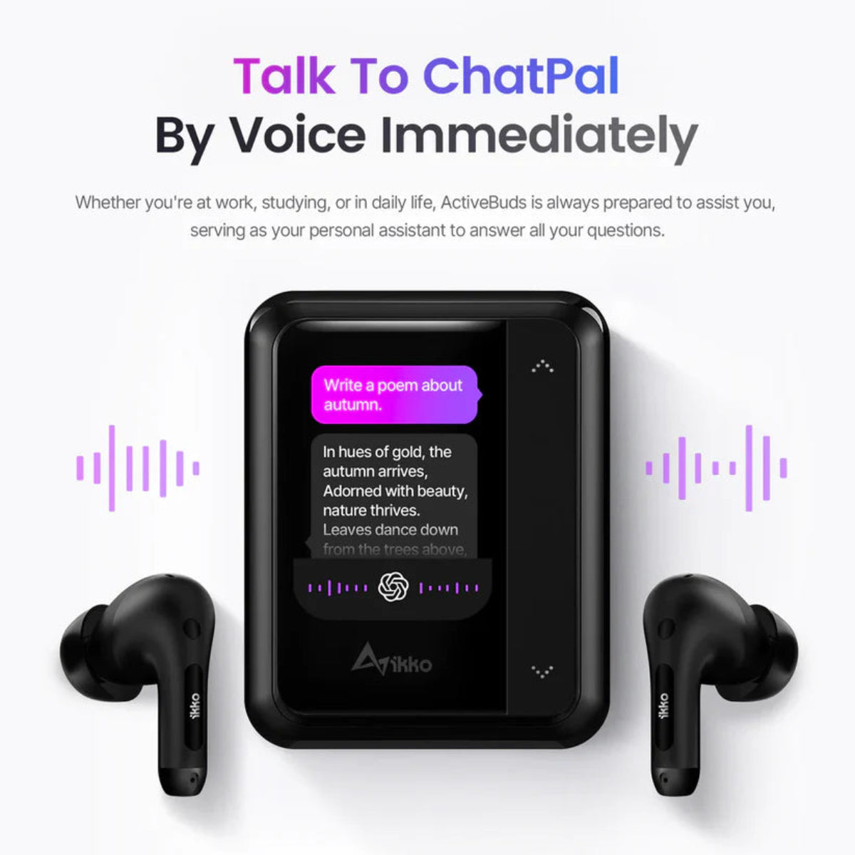 【Ikko】ActiveBuds AI 智能藍牙耳機｜主動降噪｜支援 ChatGPT與DeepSeek