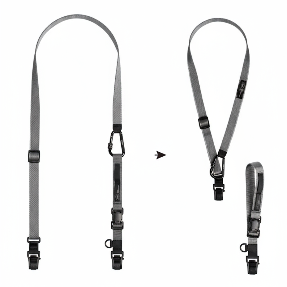 BITPLAY 3-in-1 多功能背帶灰色款正面展示。