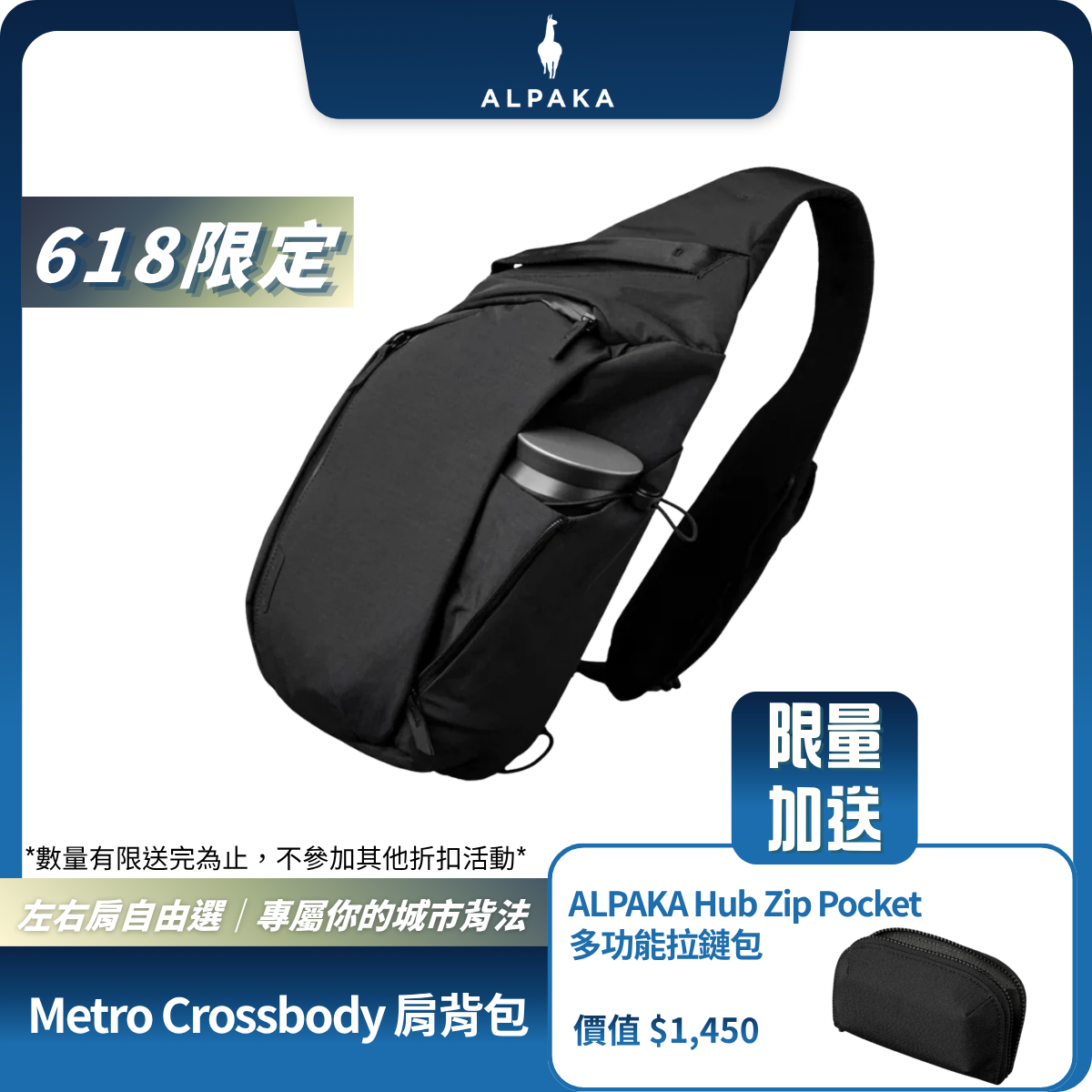 【Alpaka】Metro Crossbody 肩背包 7.5L｜防潑水耐用