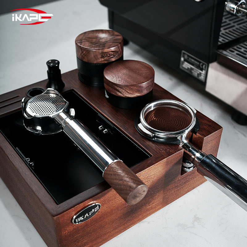 【Ikape】V4 恆力咖啡壓粉器木柄黑底座｜51/53.3/58.35mm 水平填壓