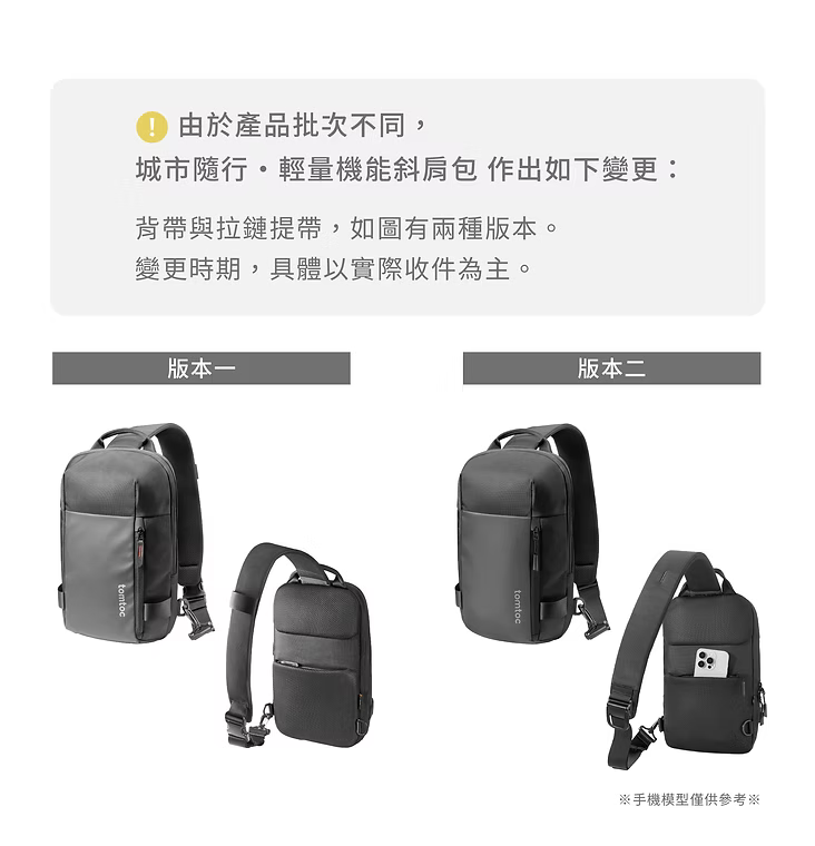 【Tomtoc】城市隨行輕量機能 斜肩包｜大容量防潑水