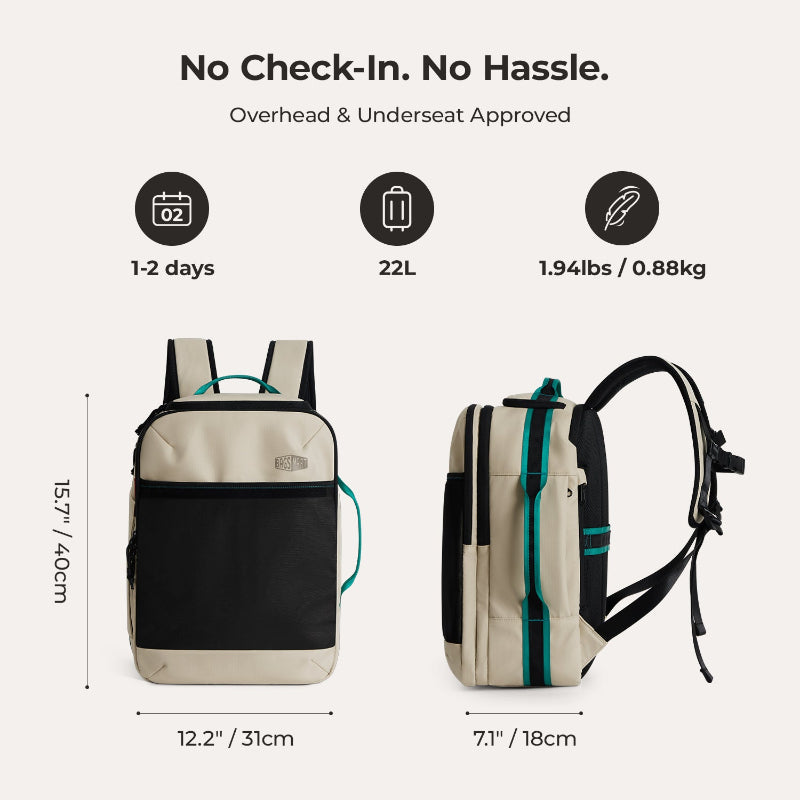 【Bagsmart】Blast Elite 22L 輕量通勤背包｜多隔層收納｜防潑水｜通勤短途出行兩用