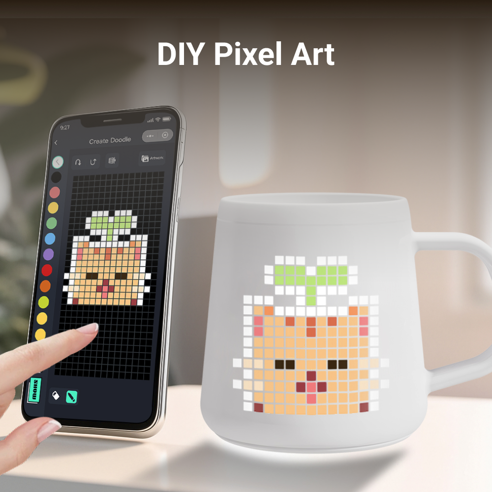 PIXELMUG P1 智能像素顯示杯 - DIY 像素圖案創作展示