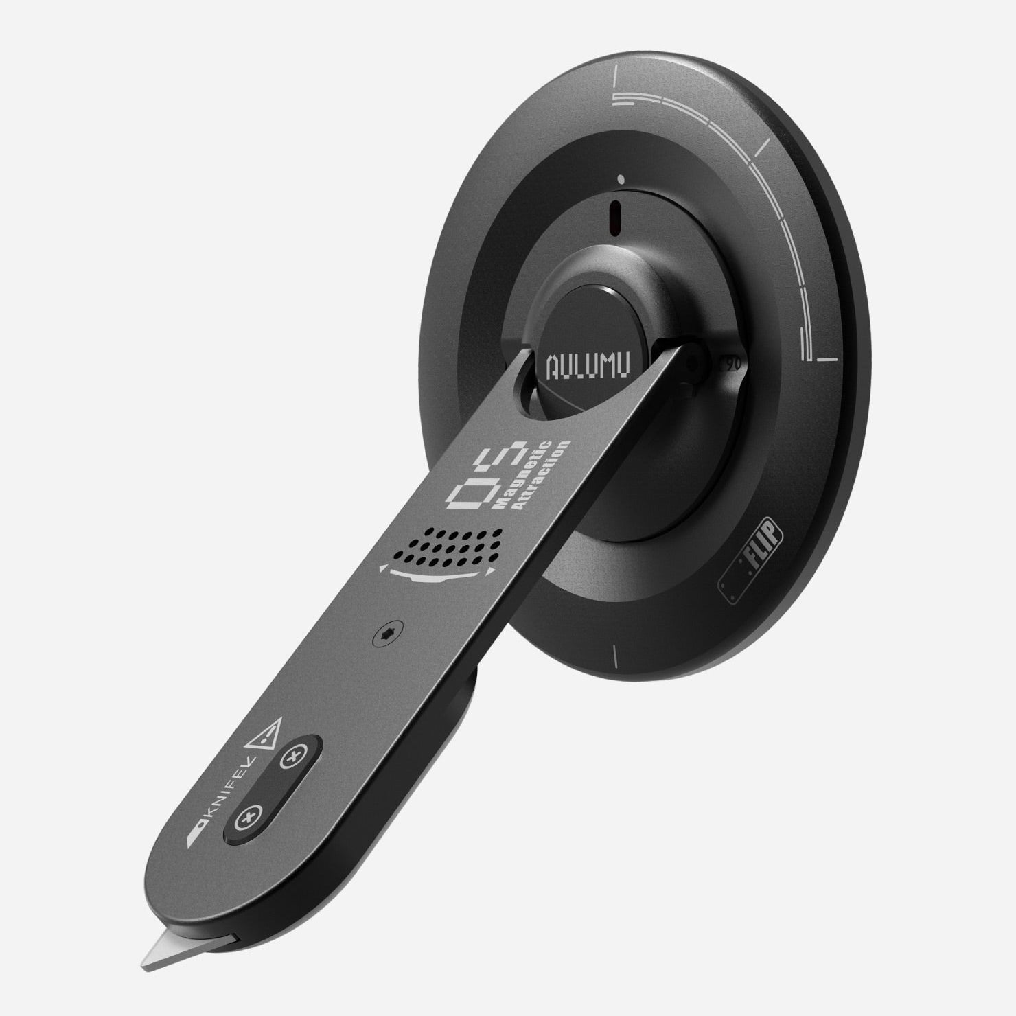 【Aulumu】G05 Air 磁吸手機支架
隱藏陶瓷刀片細節展示：展示刀片滑出與收回的安全設計。