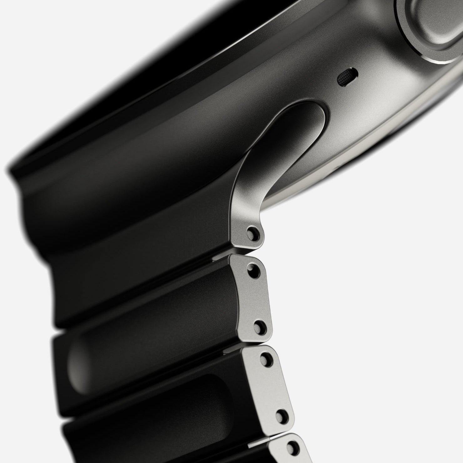 AULUMU C01 Hi-Per 鈦合金錶帶的航太級鈦合金材質與 DLC 塗層表面。