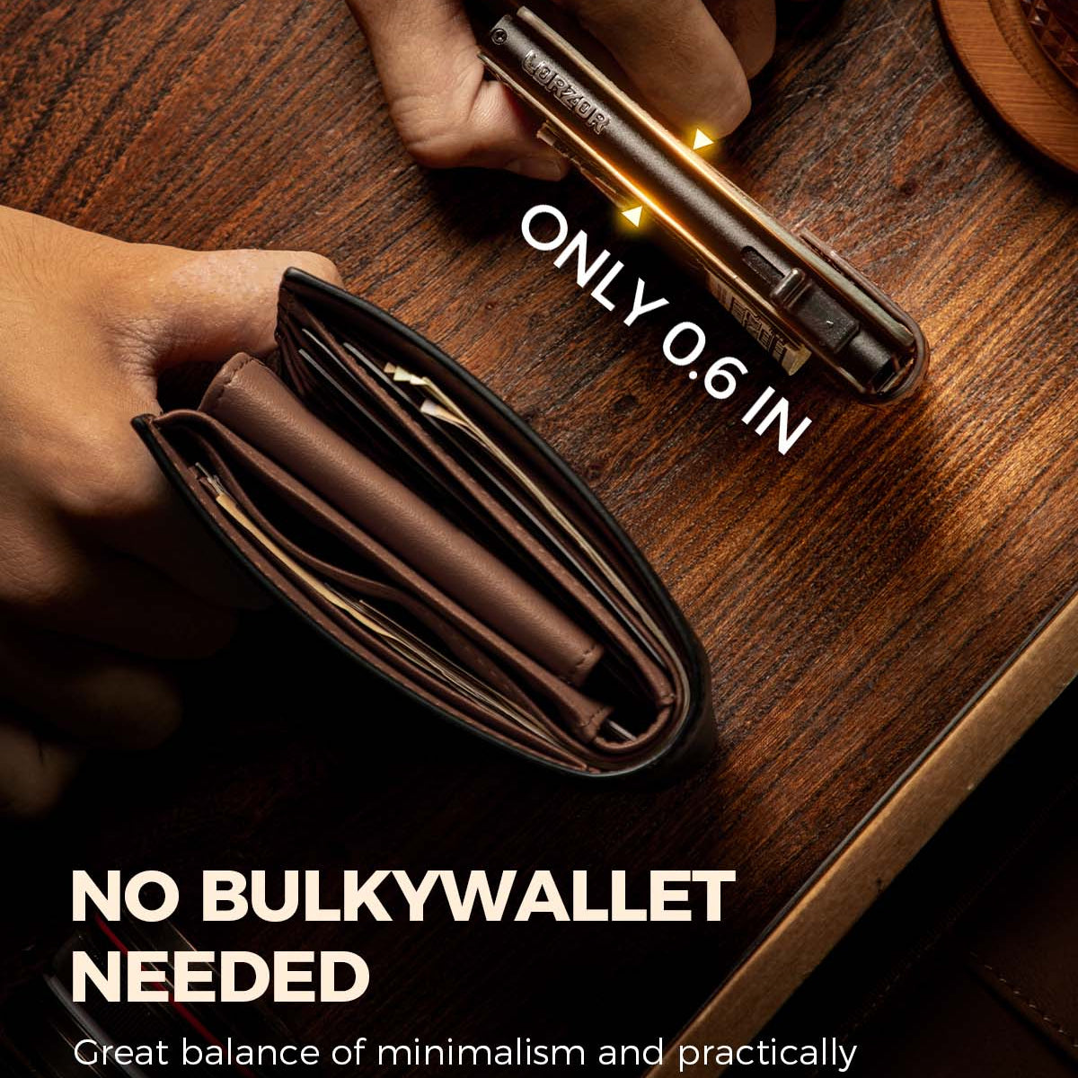LORZOR Mens Leather Wallet GM4 真皮彈卡銀包
