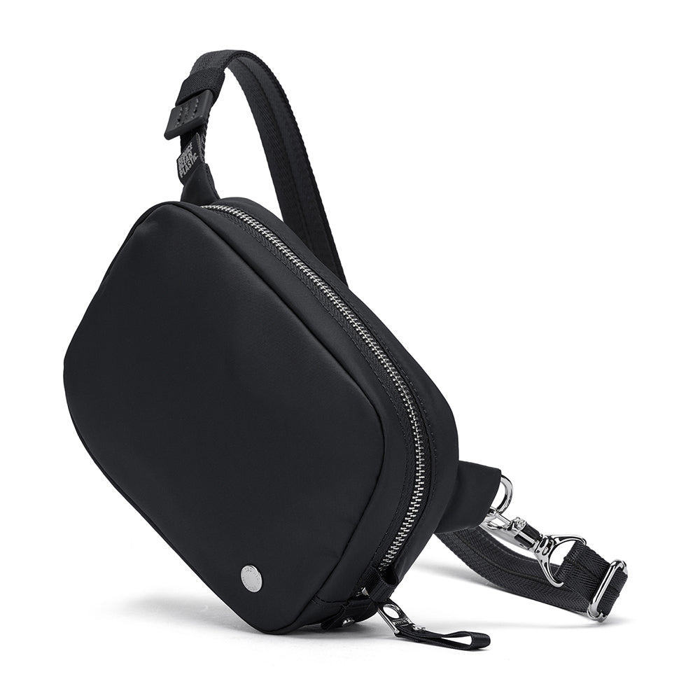 【Pacsafe】W 防盜微型斜背小包 2L｜優雅外型 全面防護