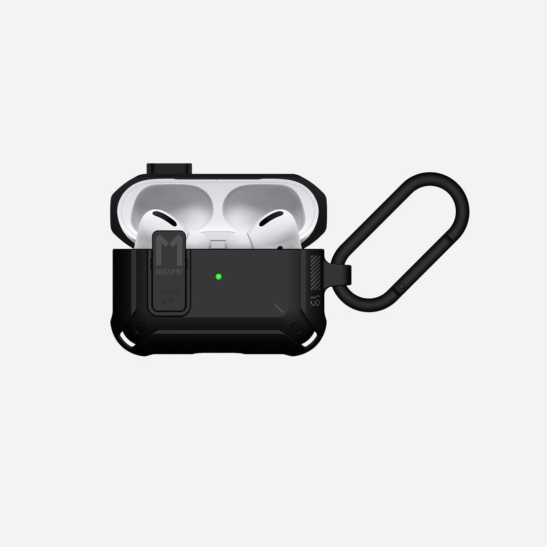 【Aulumu】 A19 AirPods Pro 保護殼｜附鎖扣與鑰匙扣｜防摔防刮耳機收納殼