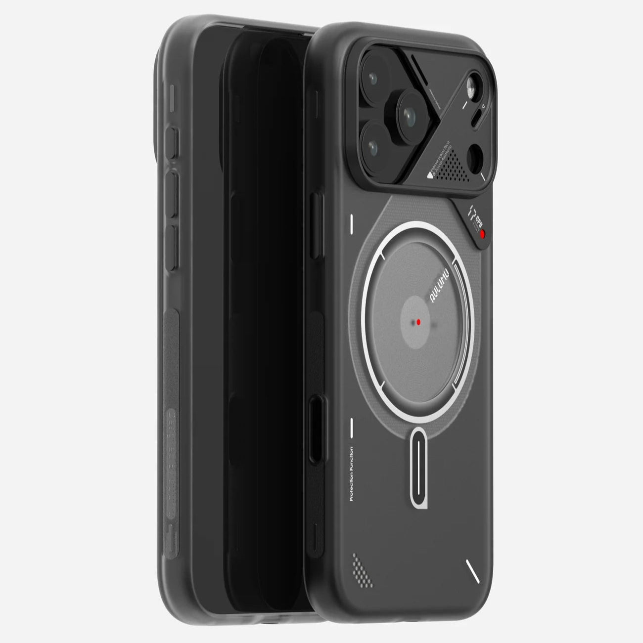 【Aulumu】TPU IMD Case 夜光手機殻｜iPhone 17 Pro/Pro Max 夜光防摔手機殼，半透明灰色與白色設計，支援 MagSafe 無線充電｜