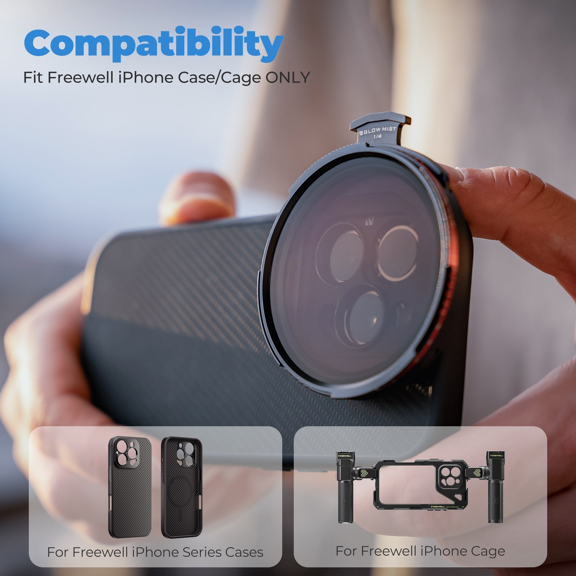 ND/CPL 濾鏡細節特寫：展示黑色與紅色旋轉環的操作細節，輕鬆調整光線與偏振效果。