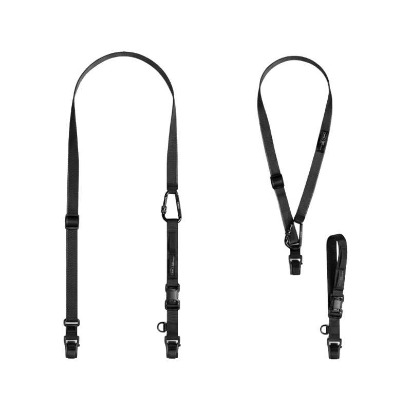 背帶掛扣與 Phone Tab 手機連接配件細節特寫。